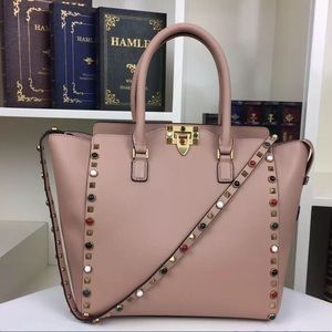 Pink Leather Studded Purse